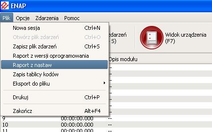 Rys. 13. Okno raportowe programu 4.8. WYJŚCIE Z SYSTEMU Po zakończeniu pracy z urządzeniem zalecane jest bezpieczne zatrzymanie i rozłączenie aplikacji rysunek 14. Rys. 14. Okno wstrzymania programu 4.