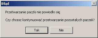 Usuń usuwa wskazaną wiadomość. Rysunek 169. Pasek narzędzi nad oknem Elementy źle przetworzone 6.4.7. Sytuacje szczególne w trakcie przetwarzania wiadomości 1.