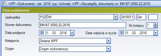 Sekcja Dane podstawowe Po uzupełnieniu wszystkich wymaganych informacji o dokumencie w sekcji Dane podstawowe (rys.