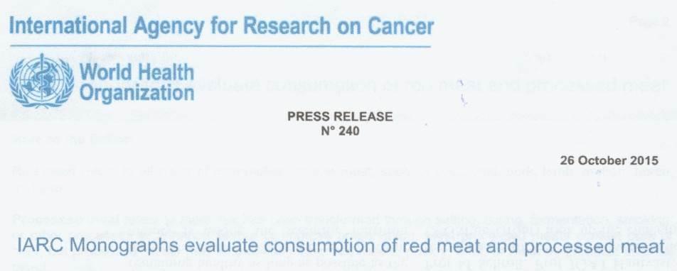 Grupa Robocza IARC zaklasyfikowała nadmierne spożycie mięsa przetworzonego jako przekonująco