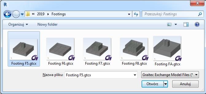 Szablony (pliki. gtcx) mogą zostać wykorzystane w obecnym lub każdym innym modelu Revit. Wczytaj Wczytuje wkładki zbrojeniowe do wybranych elementów z pliku. gtcx. Łatwe tworzenie zbrojenia dla jednego lub dla wielu wybranych elementów tej samej kategorii co zapisany plik.