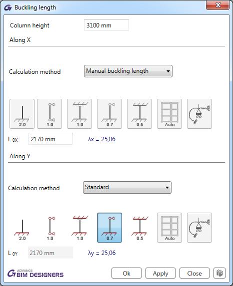 Reinforced Concrete Column Designer Ulepszenia przy definicji długości wyboczeniowej W skrócie zyski/główne funkcje: Większa elastyczność -> dzięki możliwości narzucenia długości wyboczeniowej