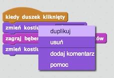 Będziesz do tego potrzebował tego bloku z grupy Zdarzenia : Możesz skopiować swój