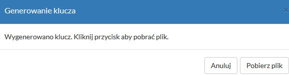 a. Wprowadzenie poprawnych numerów Jeżeli numer został wprowadzony prawidłowo, pojawi się okno: Klikamy na przycisk Pobierz plik. Zatwierdzamy zapis klikając na przycisk OK.