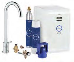 BLUE CHILLED & SPARKLING 31 302 001 chrom 2 291,00 31 302 DC1 stal nierdzewna 2 390,00 GROHE Blue Mono Chilled and Sparkling Zestaw startowy elementy