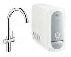 BLUE HOME 31 454 000 chrom 1 793,00 31 454 DC0 stal nierdzewna 2 226,00 GROHE Blue Home Zestaw startowy elementy składowe: GROHE Blue Home jednouchwytowa bateria kuchenna z filtrem do wody oddzielne