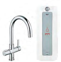 RED 30 079 000 chrom 1 747,00 30 079 DC0 stal nierdzewna 1 882,00 GROHE Red Duo bateria z boilerem (8 litrów) elementy składowe: bateria kuchenna Grohe Red Duo (30