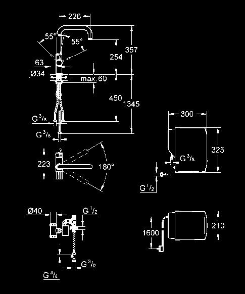 325 x 210 x 300 mm ŁAZIENKOWE TERMOSTATY ELEMENTY PODTYNKOWE PRYSZNICE KUCHENNE SPECJALNE TOALETY MYJĄCE INSTALACYJNE SPŁUKUJĄCE TECHNIKA PRZYŁĄCZENIOWA URUCHOMIENIA 60.
