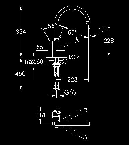 obrotu : 0 / 150 / 360 perlator system szybkiego