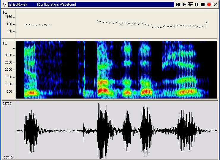 Sygnał mowy przykład analizy: Analiza tonu krtaniowego: