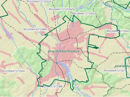 Rycina 4. Jednolite części wód powierzchniowych na terenie miasta Skierniewice Źródło: opracowanie własne na podstawie www.kzgw.gov.pl Lp.