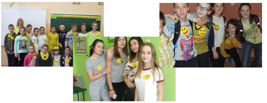 Po obejrzeniu przedstawienia wszyscy uczniowie klas IV-VII wraz z wychowawcami zebrali się na boisku szkolnym, aby wypuścić balony z wypisanymi Prawami Dziecka. 21 listopada 2017 r.