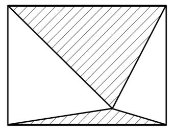 Zadanie 9. (1 p.) Na rysunku przedstawiono prostokąt o wymiarach 8 cm i 6 cm. Pole zakreskowanej części jest równe A. 16 cm 2 B. 19 cm 2 C. 21 cm 2 D. 24 cm 2 Zadanie 10. (1 p.) 30% z 30% liczby 200 to A.