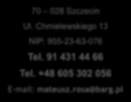 KONTAKT Oddział Szczecin 70 028 Szczecin Ul.