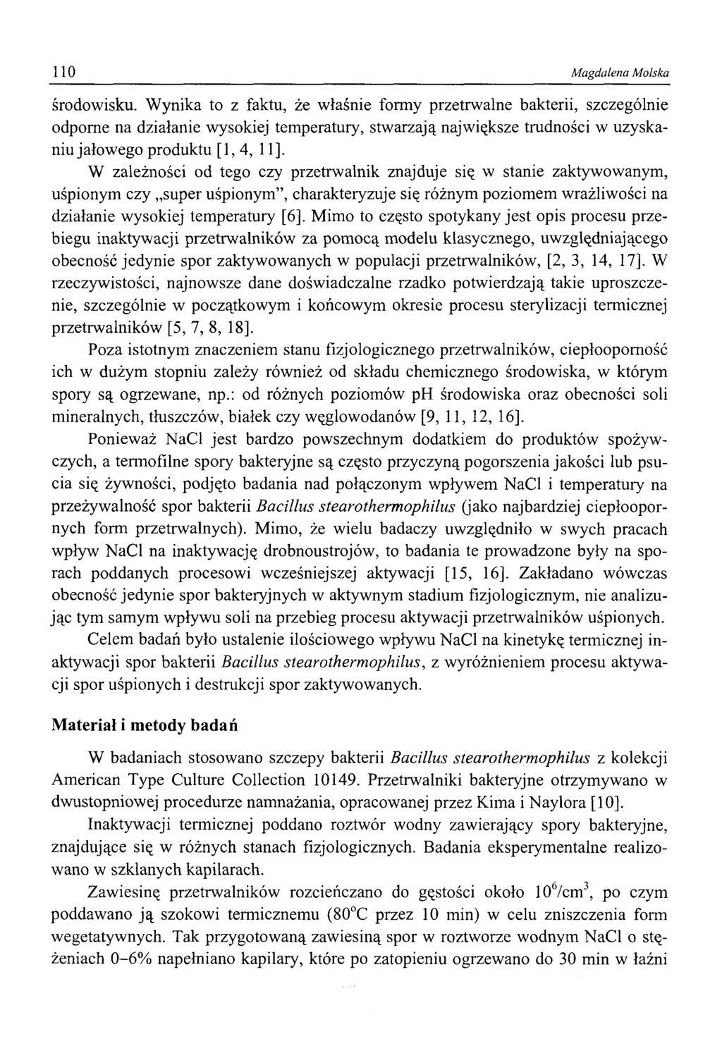 110 Magdalena Molska środowisku.