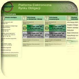 Emisyjny System Transakcyjny Emisyjny System Transakcyjny jest interaktywnym narzędziem umożliwiającym przygotowanie, obsługę i monitoring obrotu krótkoterminowymi papierami dłużnymi (kpd) dostępnym