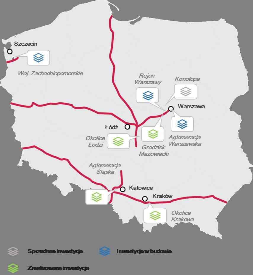 Portfel inwestycji magazynowych* MARVIPOL DEVELOPMENT 18 Projekt Grodzisk Mazowiecki 70 tys.