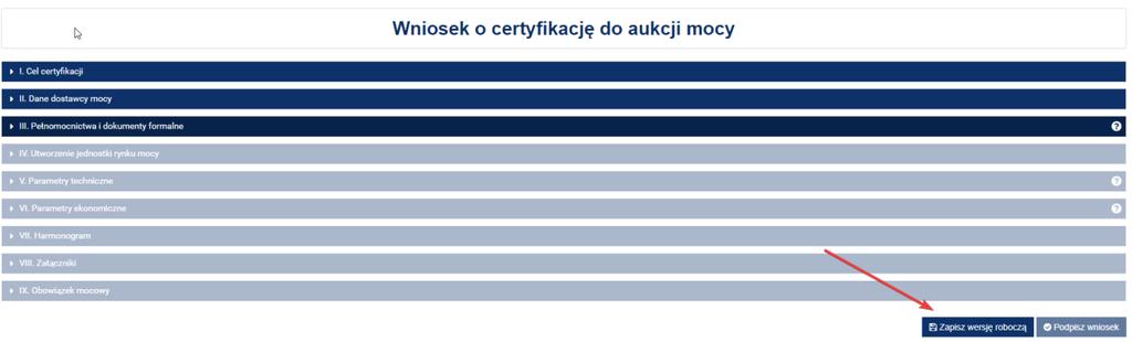 UWAGA! Po 3 nieudanych próbach wprowadzenia, kod wygasa. W takim wypadku, należy kliknąć przycisk Anuluj i ponownie podpisać wniosek. Po udanej weryfikacji kodu SMS, wniosek zostaje złożony w PURM.