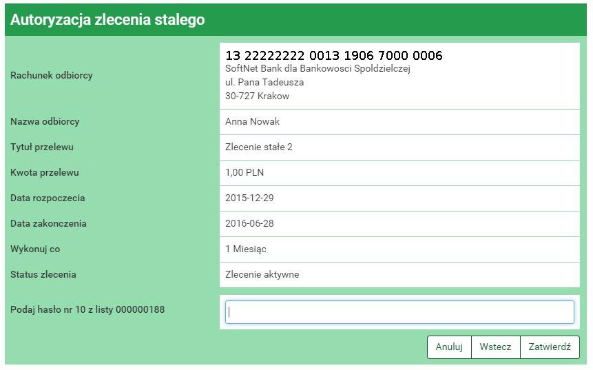 54 Przelewy Rysunek 4.52: Tworzenie nowego zlecenia krok 3. dane (w celu weryfikacji) - rys. 4.53 Rysunek 4.