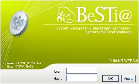 Po kliknięciu na Tak program przygotuje bazę danych pod kątem pracy z programem. Rysunek 19. Okno komunikatu Po zainicjowaniu nowej bazy zostanie wyświetlony ekran logowania (rys. 20).