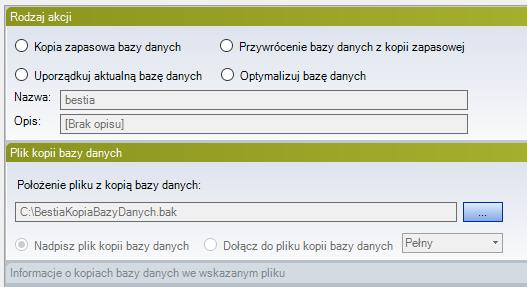 4. Instrukcja przygotowania i odtwarzania kopii bezpieczeństwa Program BeSTi@ posiada wbudowane narzędzie do archiwizowania bazy danych z serwera MS SQL 2005 Express SP4.