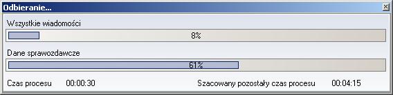 Przetwórz przetwarza tylko składniki wskazanej wiadomości i przenosi ją do folderu z wiadomościami przetworzonymi, Pokaż treść XML otwiera podgląd wiadomości w formacie źródłowym XML, (zob.