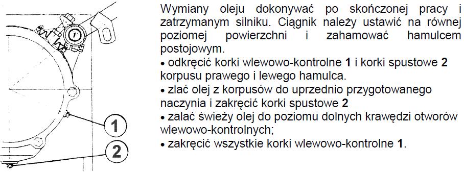 c) Wymiana oleju w korpusach hamulców tarczowych mokrych (jeśli występują) 41. Łożyska czopów zwrotnic zwolnicy przedniego mostu Sprawdzić i w razie konieczności wyregulować naciąg łożysk czopów.