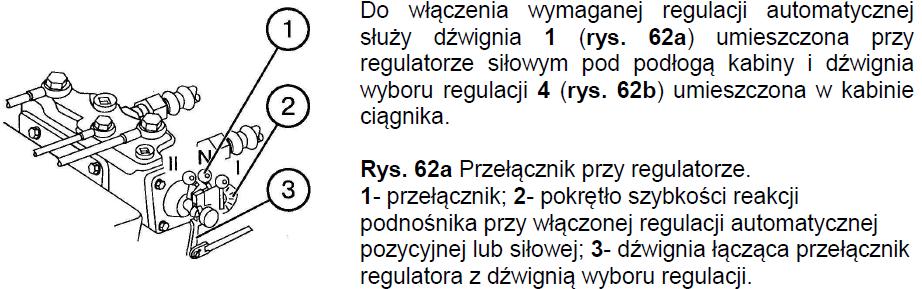 zmniejszenie szybkości reakcji, przeciwnie do ruchu wskazówek zegara - zwiększenie szybkości reakcji podczas automatycznej korekcji położenia); Dla włączenia regulacji pozycyjnej należy wykonać