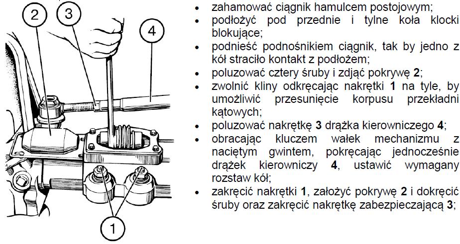 Rys. 74 Zmiana rozstawu kół przedniego mostu napędowego. Rys. 75 Blokowanie korpusu przekładni kątowej w korpusie przedniego mostu napędowego.