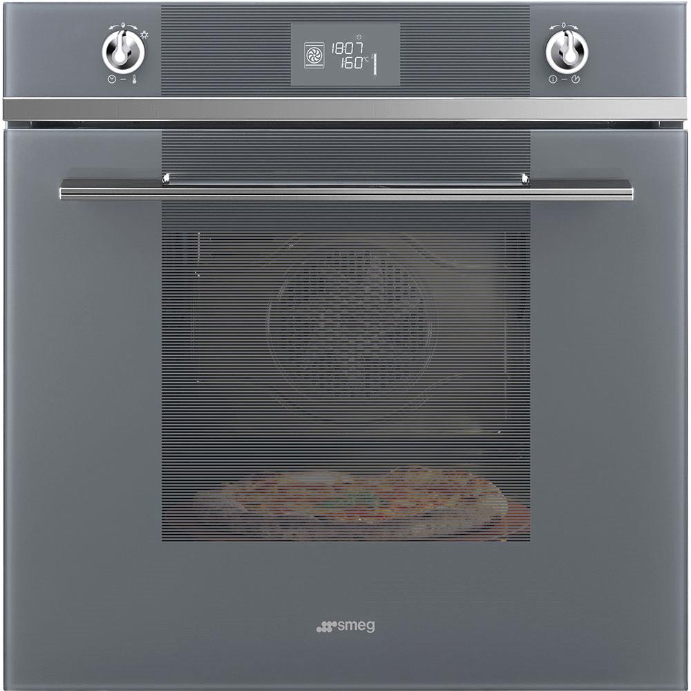 SF6102PZS Nowość Piekarnik elektryczny z czyszczeniem parowym,funkcja Pizza wysokość: 60 cm, klasa A+, wyświetlacz LCD, zawiasy Silent Close EAN13: 8017709252953 WZORNICTWO / OBSŁUGA Srebrne szkło