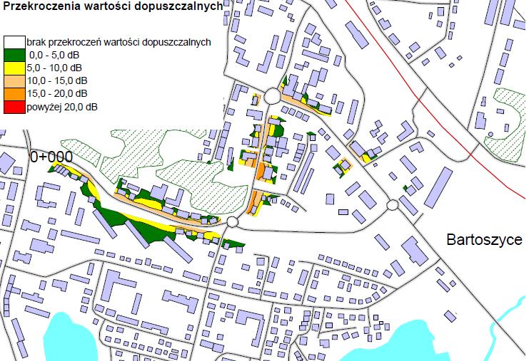 3.2. Naruszenia dopuszczalnych poziomów hałasu w środowisku wraz z zakresem naruszenia Wykonane przez zarządców dróg wojewódzkich i krajowych w 2012 roku mapy akustyczne obrazują zagrożenie
