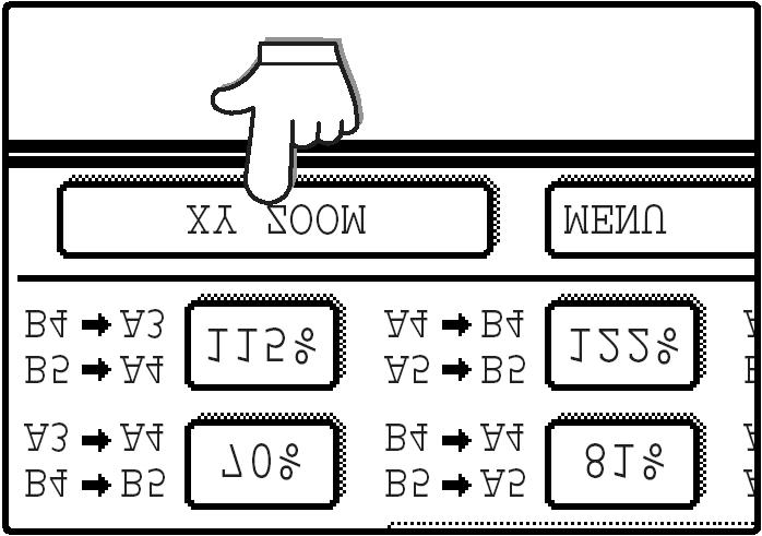 Pre návrat na merítko 00% zobrazte menu merítka stlačením tlačidla [MIERKA KÓPIE] a potom stlačte tlačidlo [00%]. (str.