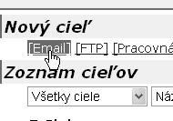 V priebehu prenosu môžete vyberať spomedzi cieľov, uložených v dotykovom paneli zariadenia. * Viacero emailových adries (do 00) môže byť uložených ako skupina.