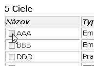 FUNKCIA SIEŤOVÉHO SKENERA Úprava a mazanie naprogramovaných cieľov prenosu Aby ste mohli upravovať alebo mazať naprogramované ciele, v rámčeku ponuky na webovej stránke kliknite na položku "Cieľ".