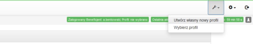 5. Tworzenie profilu W celu wypełnienia wniosku o dofinansowanie konieczne jest utworzenie profilu podmiotu.