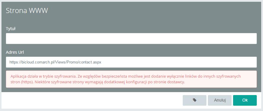 5.3.4 Strona WWW Element ten ma na celu zakotwiczanie na pulpicie odnośników do zewnętrznych źródeł danych jakimi są strony WWW.