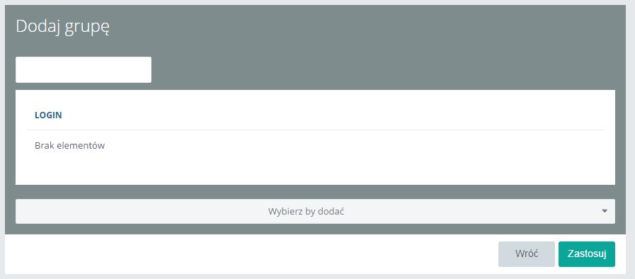 Rysunek 141 Przypisanie roli nowemu użytkownikowi Edycja i tworzenie nowych grup przenosi użytkownika do okna, gdzie użytkowników aplikacji należy przypisać do grupy.