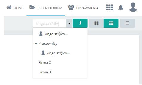 jego repozytorium. Na samej górze listy widoczny jest login aktualnie zalogowanego użytkownika.