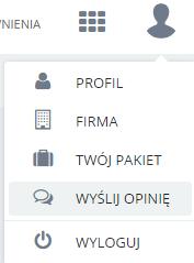 7.7 Zakładka Wyślij Opinię Wybór opcji Wyślij opinię powoduje wyświetlenie formularza, w którym można