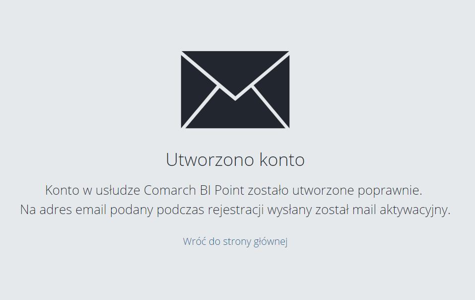 Rysunek 5 Link do strony głównej Na podany podczas rejestracji adres e-mail zostanie