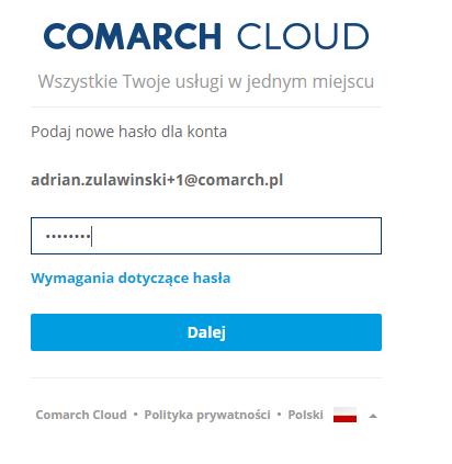 Po kliknięciu w niego, otwarta zostaje strona logowania do usługi Comarch BI Point: Rysunek 6