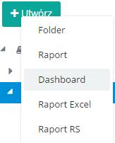 Nowy dashboard można utworzyć analogicznie do raportu.