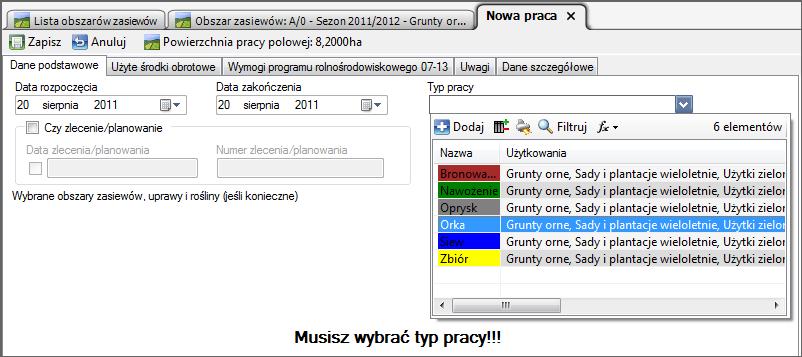 drugą ścieżkę (polecenie Menu) musimy ręcznie wskazać, na którym obszarze wykonujemy pracę.