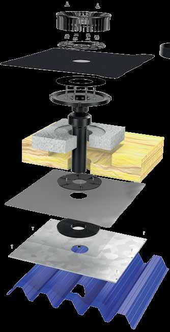 Uszczelka EPDM 6 Korpus wpustu z króćcem odpływowym 2,5 7 Membrana dachowa 9 Dołącznik prosty HDPE 2,5 40-75 mm 10 Dodatkowa izolacja