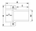 Mufy i tuleje Mufa 11N KW x KW D SYMBOL A B C PN 40 1070041 102 125 28 10 50 1070042 106 125 31 10 63 1070043 80 125 36 10 75 1070044 94 138 44 10 90 1070006 120 164 52 10 110 1070007 132 188 61 10