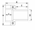 Mufy i tuleje Mufa 11N KW x KW D SYMBOL A B C PN 40 1070041 102 125 28 10 50 1070042 106 125 31 10 63 1070043 80 125 36 10 75 1070044 94 138 44 10 90 1070006 120 164 52 10 110 1070007 132 188 61 10