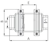 Filtry zawory z wziernikiem przepływu NETVITC SYSTEM Filtr z wziernikiem 515 KW x KW D SYMBOL B C Z E PN 90 1070407 240 203 52 122 10 110