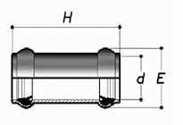 Kształtki kielichowe z uszczelką SYSTEM PVC - U Mufa przesuwna RS016 D SYMBOL E H PN 63 1130127 86 280 10 75 1130024 102 280 10 90 1130128 120 290 10 110 1130025 144 310 10 125 1130129 161 330 10 140