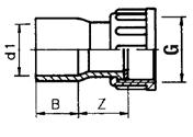 Kształtki białe Mufa z nakrętką MAV-B KW x GW D1 x G SYMBOL Z B PN 40 x 1 ¼ 1121290 37 30 10 40 x 1 ½ 1121291 35 35 16 SYSTEM PVC-U Uchwyt PRD-B D1 SYMBOL D2 D3 Z1 Z2 B C E 16 1121302 10.5 5.5 14 16.