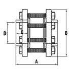 Zawory zwrotne klapowe SYSTEM PVC - U Zestaw kołnierzowy PVC do CKDN, CKDN A/LV D SYMBOL DN A B C PN ŚRUBA Ø x szt.